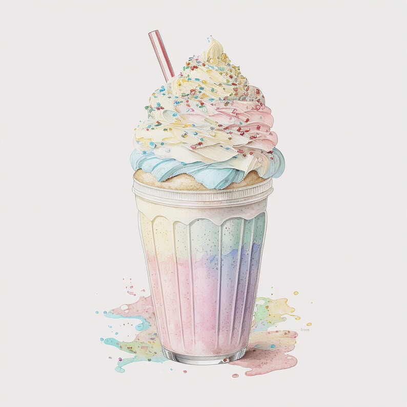 Milkshake Clipart, 10 High Quality Jpgs, Nursery Art, Instant Digital ...