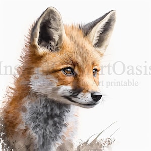 Baby Fox Clipart, 10 JPG de haute qualité, Nursery Art, Téléchargement numérique, Fabrication de cartes, Clipart animal mignon, Digital Paper Craft | #81