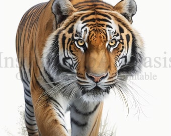 Tiger Clipart, 10 High Quality JPGs, Nursery Art, Instant Digital Download | Card Making, Cute Animal Clipart, Digital Paper Craft | #9