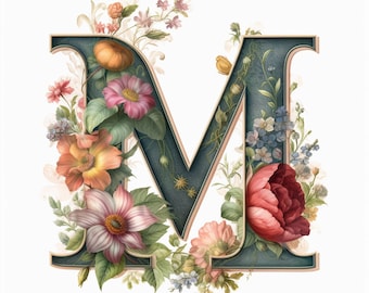 Lettera M Clipart, 10 JPG di alta qualità, Nursery Art, Download digitale istantaneo / Creazione di carte, Stampa alfabeto, Mestiere di carta digitale / #422