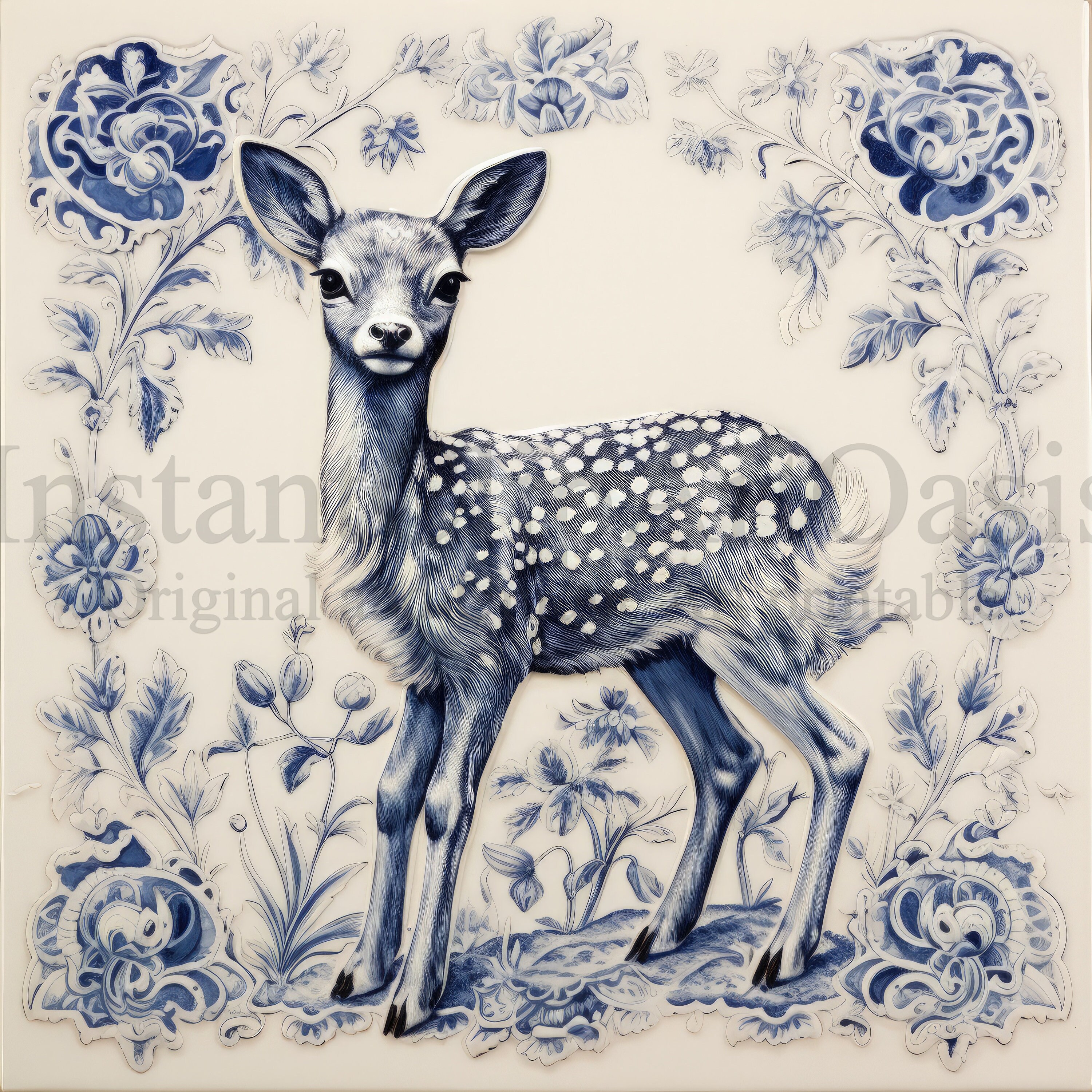 ブルーデルフトの子鹿のクリップアート - 10 個の高品質 JPG、オランダ