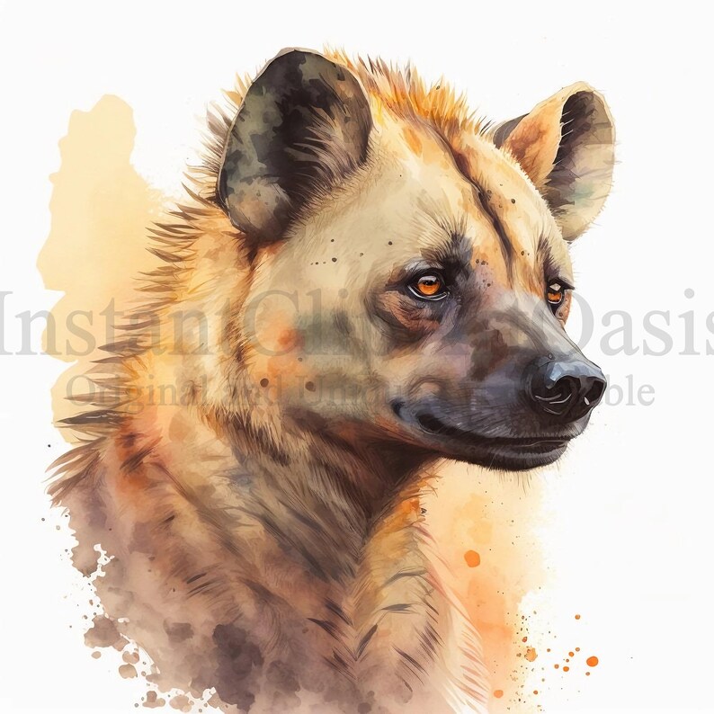 Hyena Clipart, 10 High Quality JPGs, Nursery Art, Instant Digital Download | Card Making, Cute Animal Clipart, Digital Paper Craft | #89 image 9