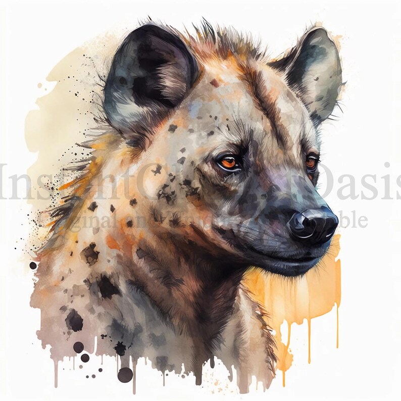 Hyena Clipart, 10 High Quality JPGs, Nursery Art, Instant Digital Download | Card Making, Cute Animal Clipart, Digital Paper Craft | #89 image 8