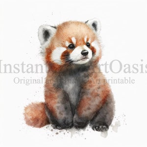 Baby Red Panda Clipart, 10 JPG de haute qualité, Nursery Art, Téléchargement numérique, Fabrication de cartes, Clipart animal mignon, Digital Paper Craft | #37