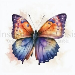Butterfly Clipart, 10 High Quality JPGs, Nursery Art | Card Making, Clip Art, Digital Paper Craft, Butterfly Watercolour Painting | #21