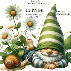 Gartenzwerge Clipart, 11 hochwertige PNGs, Kinderzimmer Kunst, digitaler Download | Kartenherstellung, niedliche Wichtel Clipart, Digital Paper Craft | #1432