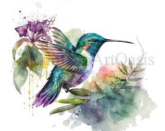 Hummingbird Clipart, 10 High Quality PNGs, Nursery Art, Instant Digital Download | Card Making, Animal Clipart, Digital Paper Craft | #28