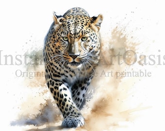 Leopard Clipart, 10 High Quality JPGs, Nursery Art, Instant Digital Download | Card Making, Cute Animal Clipart, Digital Paper Craft | #404