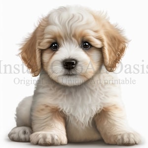 Flauschige Hunde Clipart, 10 hochwertige JPGs, Kinderzimmer Kunst, digitaler Download, Kartenherstellung, Hunde Clipart, Papier Handwerk | #245