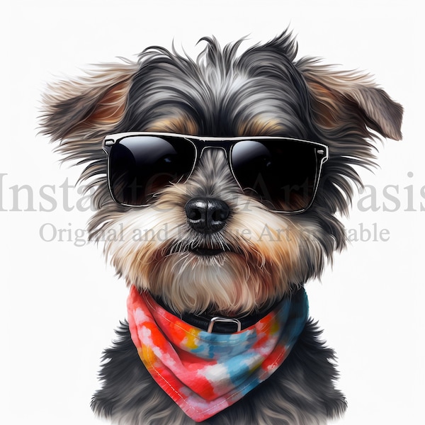 Cool Dogs Clipart, 10 JPG de alta calidad, arte infantil, descarga digital, fabricación de tarjetas, imágenes prediseñadas de perros, arte de papel / #418