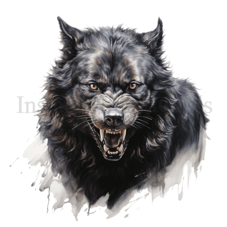 Black Wolf Clipart - 10 High Quality Pngs, Card Making, Clip Art, Wolf