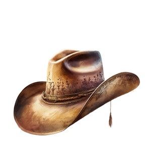 Cowboyhut Clipart, 10 hochwertige PNGs, Kinderzimmer Kunst, sofortiger digitaler Download | Kartenherstellung, Cowboyhut-Druck, digitales Papierhandwerk | #154