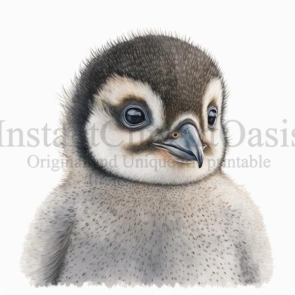 Baby Penguin Clipart, 10 High Quality JPGs, Nursery Art, Digital Download, Card Making, Cute Animal Clipart, Digital Paper Craft | #159