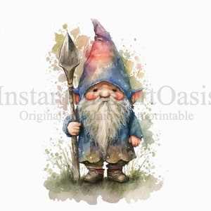 Gnome Clipart, 10 High Quality JPGs, Nursery Art, Instant Digital Download | Card Making, Cute Gnome Clipart, Digital Paper Craft | #19