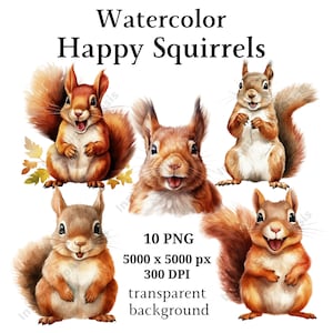 Clipart d'écureuils heureux, 10 PNG de haute qualité, Art de la pépinière | Fabrication de cartes, Clip Art, Impression d'écureuil, Artisanat en papier numérique | #996