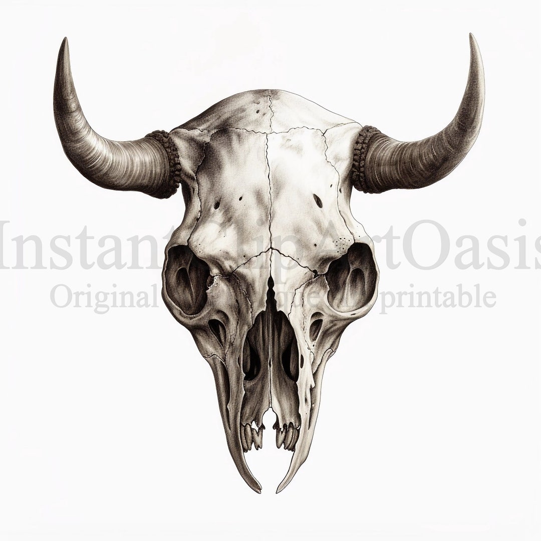 Cow Skull Clipart, 10 High Quality Jpgs, Rustic Art, Instant Digital ...
