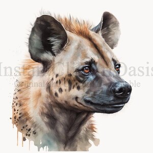 Hyena Clipart, 10 High Quality JPGs, Nursery Art, Instant Digital Download | Card Making, Cute Animal Clipart, Digital Paper Craft | #89 image 2