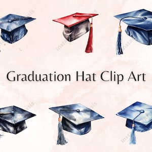 10 PNG di alta qualità - Clipart del cappello di laurea, Arte della scuola materna, Download digitale / Creazione di cartoline, Stampa del cappello di laurea, Mestiere con la carta digitale / #570