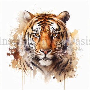 Tiger Clipart, 10 High Quality JPGs, Nursery Art, Instant Digital Download | Card Making, Cute Animal Clipart, Digital Paper Craft | #88