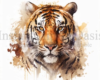 Tiger Clipart, 10 hochwertige JPGs, Kinderzimmer Kunst, sofortiger digitaler Download | Kartenherstellung, niedliche Tier Clipart, Digital Paper Craft | #88