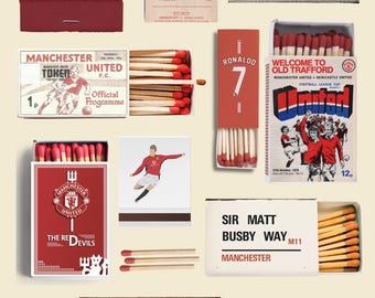 Impressão artística da caixa de fósforos do Manchester United