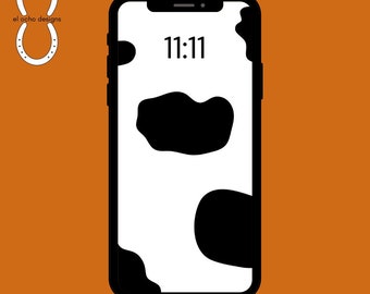 Cow print western wallpaper iPhone screensaver lock screen