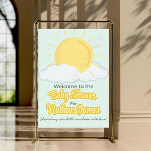 Here Comes The Son Baby Shower Welcome Sign | Digital Welcome Sign for Baby Shower | Here Comes Our Son | Digital Download Baby Shower Decor