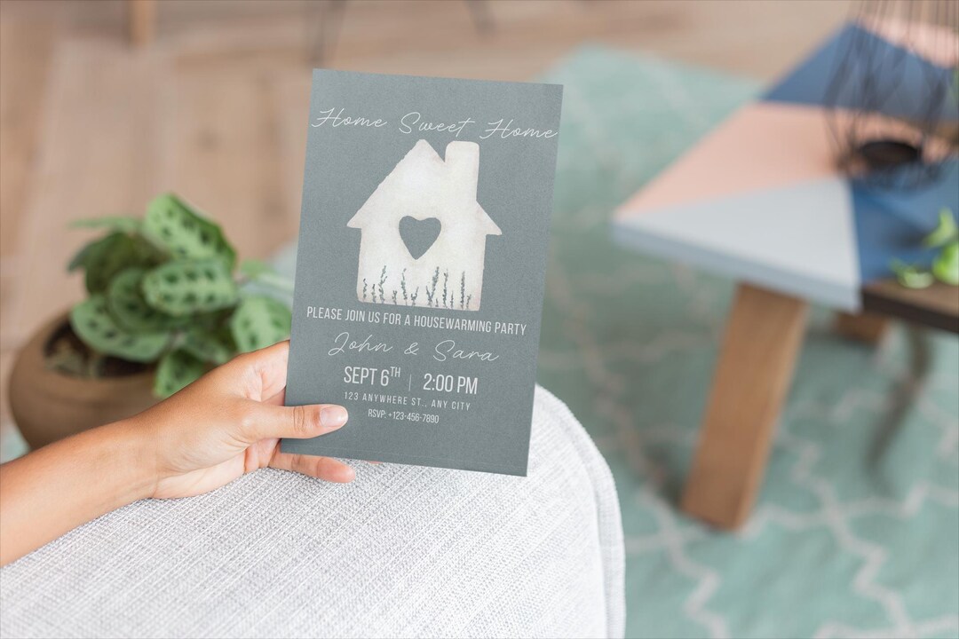 Boho Housewarming Invitation: Sage Green, Editable (digital Download ...