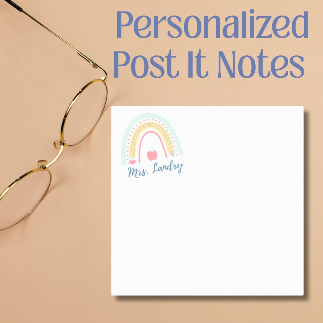Personalized Teacher Note Pad | Custom Teacher Notepad | Pastel ...