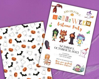 Invitation à la fête d’Halloween, Halloween effrayant, Invitation d’Halloween imprimable, Invitation aux huées et aux bières, Fête costumée pour adultes Halloween
