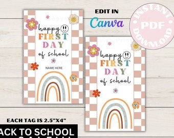 EDITABLE First Day Of School Gift Tag, Back To School Gift Tag, Teacher Thank You Gift Tags, First Day Of School Printable, Welcome Back Tag