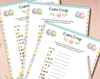 Easter Emoji Game | Easter Emoji Pictionary Game | Classroom Activities Easter | Activities for Adults & Kids | Easter Bunny Trivia