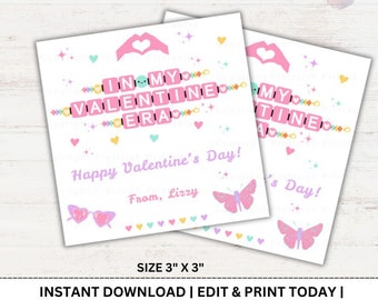 Cartes imprimables, Saint-Valentin, bracelet d'amitié en perles, Saint-Valentin pour enfants, Saint-Valentin pour la classe, Saint-Valentin à l'école