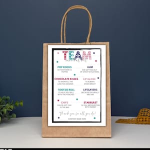 Editable Team Survival Kit Printable, Printable Staff Employee Appreciation Day Gift Thank You, Gift Bag Printable, Candy Food Tag Staff Kit
