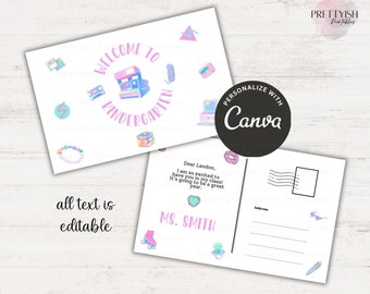 Back to School, Meet the Teacher Postcard, Postcards for kids, School card mail, Teacher gift, Teacher mail, Welcome to my class