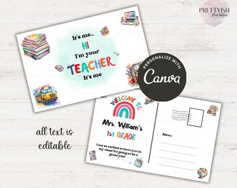 Back to School, Meet the Teacher Postcard, Postcards for kids, School card mail, Teacher gift, Teacher mail, Welcome to my class