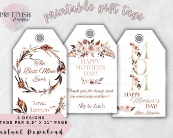 First Time Mom Gift, Happy Mother's Day Gift Tag Printable, Mother's Day Tag, Printable Mothers Day Gift Tag Flowers, Gift Tags for Mom