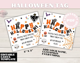 Étiquette imprimable d'Halloween de chauve-souris de friandise | Trick Or Treat Étiquette de sac imprimable | Étiquette de faveur de fête d'Halloween | Traiter l'étiquette de sac | Étiquette de faveur d'Halloween