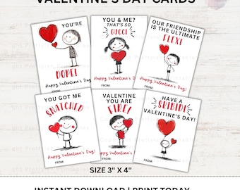 Printable Funny Valentine's Day Cards, Slang Kids Valentine Classroom, Bruh Tween School Boys Valentine Card, Digital Skibidi Valentine