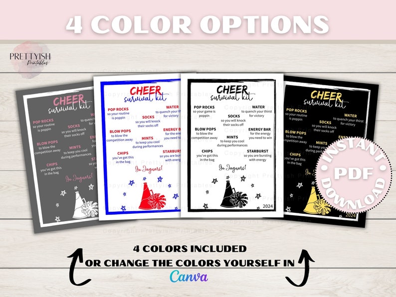 Editable Cheer Competition Survival Kit Printable, Gift Bag Printable ...