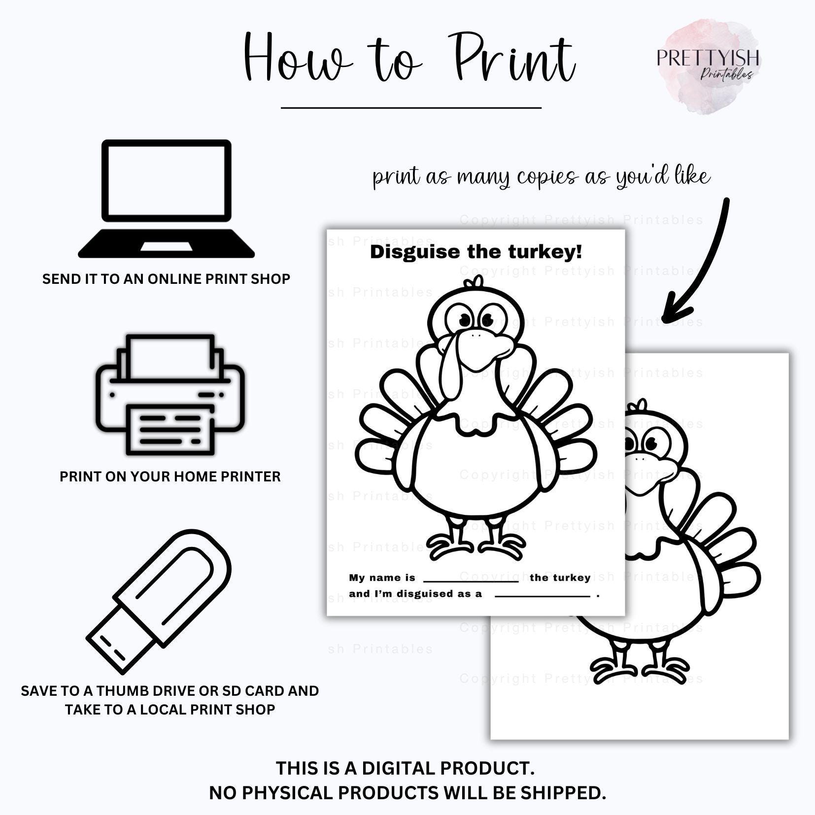 turkey in disguise project, turkey printable, thanksgiving game