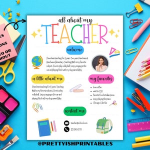 Meet The Teacher Template, Editable Teacher Printable, Back To School Letter, Open House Newsletter Flyer, All About My Teacher Template