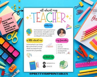 Meet The Teacher Template, Editable Teacher Printable, Back To School Letter, Open House Newsletter Flyer, All About My Teacher Template