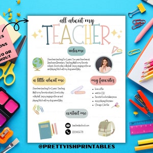Meet The Teacher Template, Editable Teacher Printable, Back To School Letter, Open House Newsletter Flyer, All About My Teacher Template