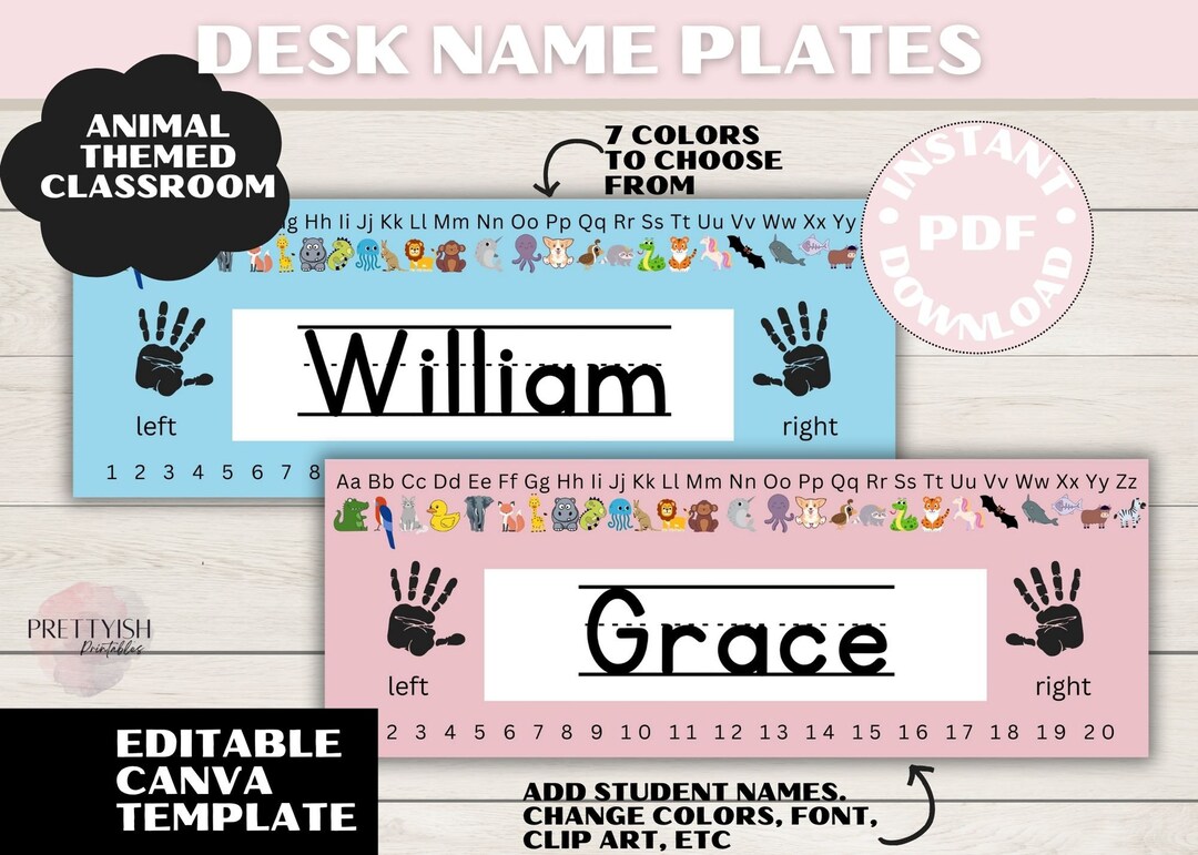 Desk Name Plate, Classroom Labels, Classroom Name Tag, Classroom