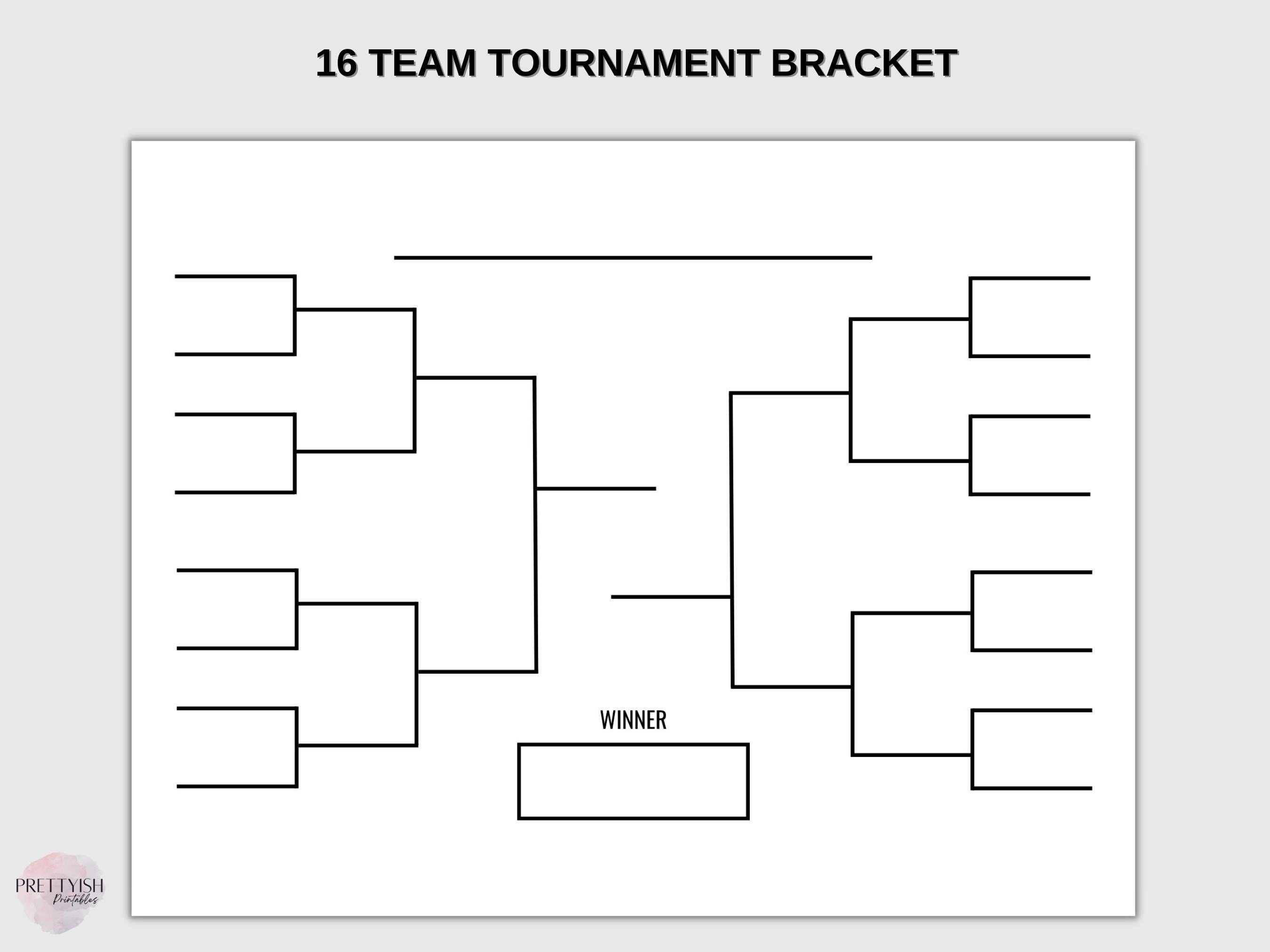 Sports Bracket Template for Tournament, Printable Basketball Bracket Sports Bracket Template for Tournament, Printable Basketball Bracket