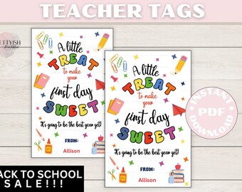 Erster Schultag süßer Leckerlianhänger, Willkommen zurück in der Schule Geschenktütenanhänger, 1.