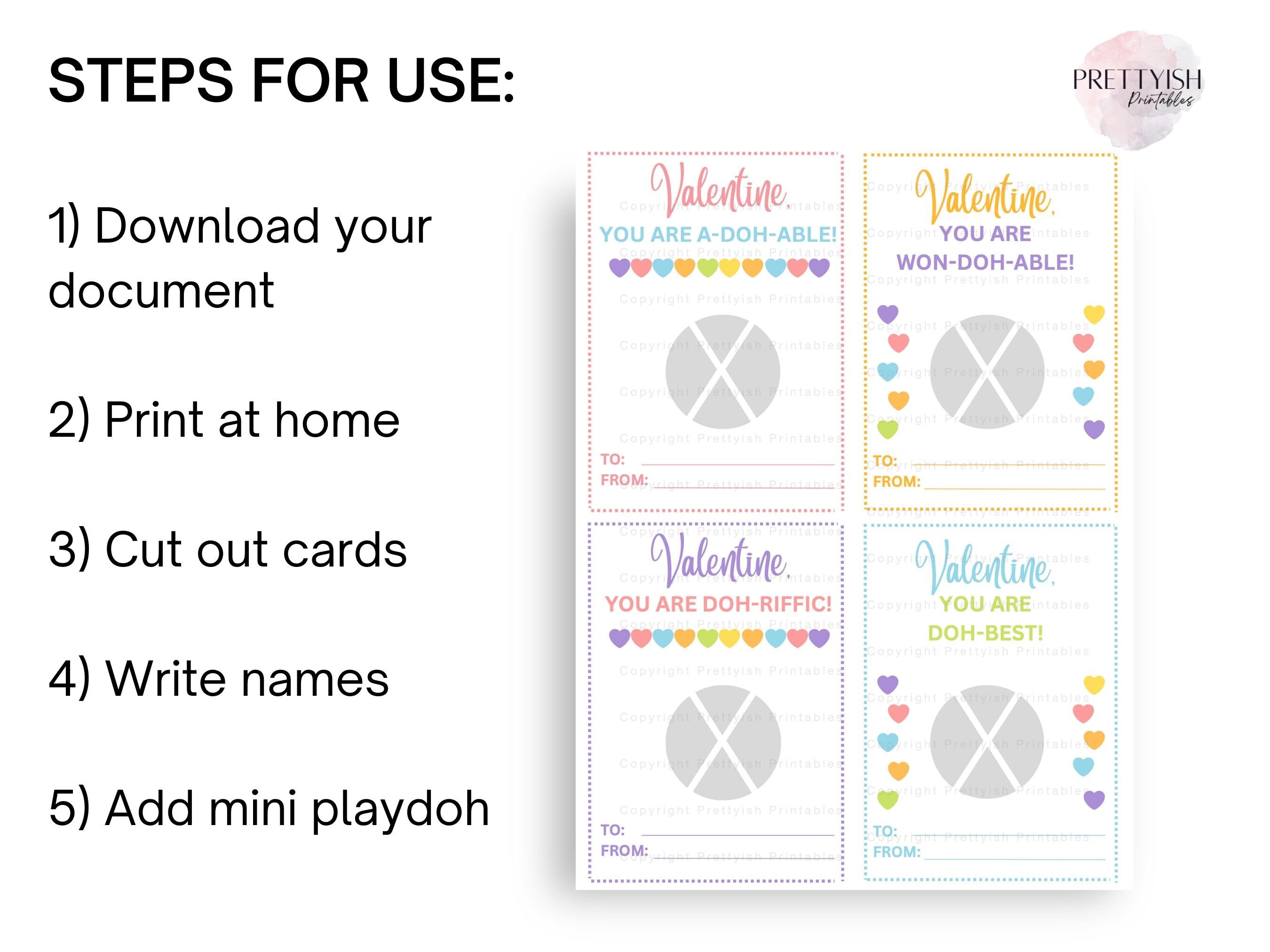 Play doh Valentine s Printable Printable Valentine Cards Non candy