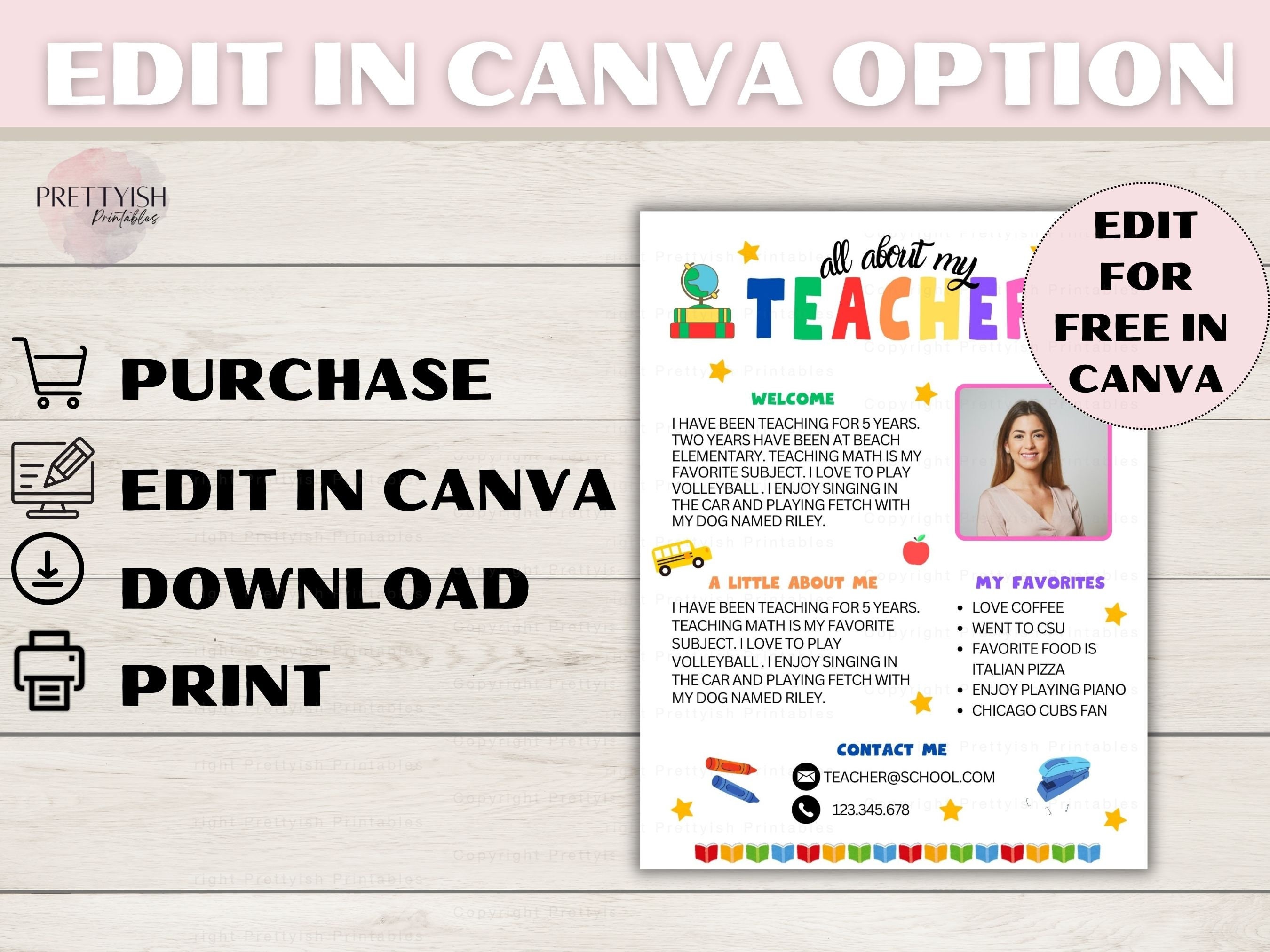 Meet the Teacher Editable Template Printable, Meet the Teacher Retro ...