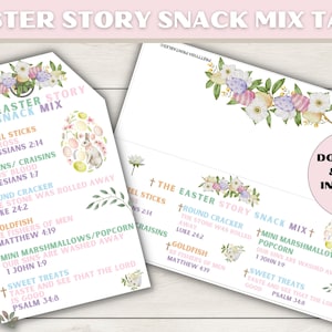 Ostergeschichte Snack Mix Tag, Ostertag Printable